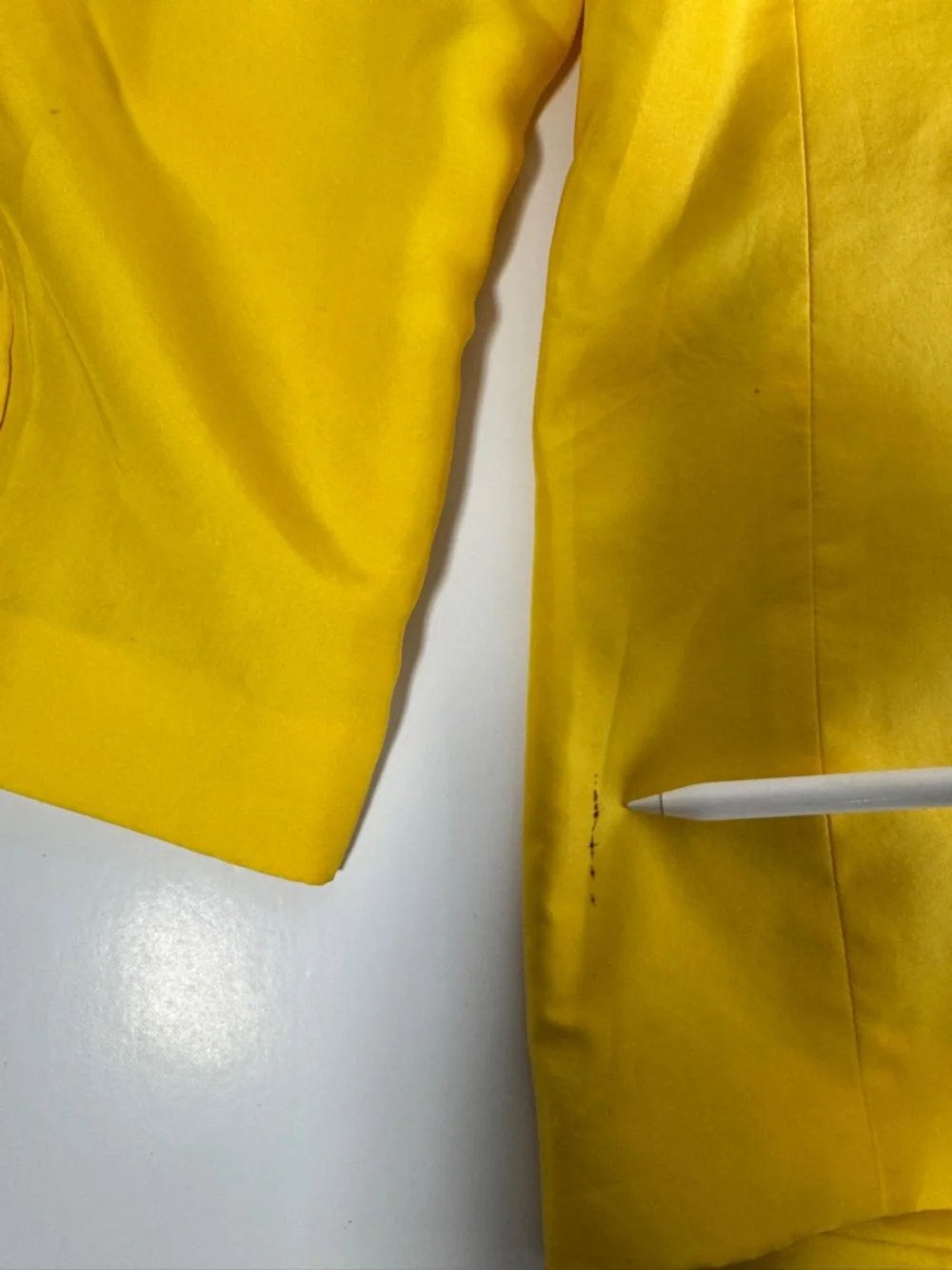 Vintage Yellow Silk Black Double breast Woman LARGE - Picture 6 of 11